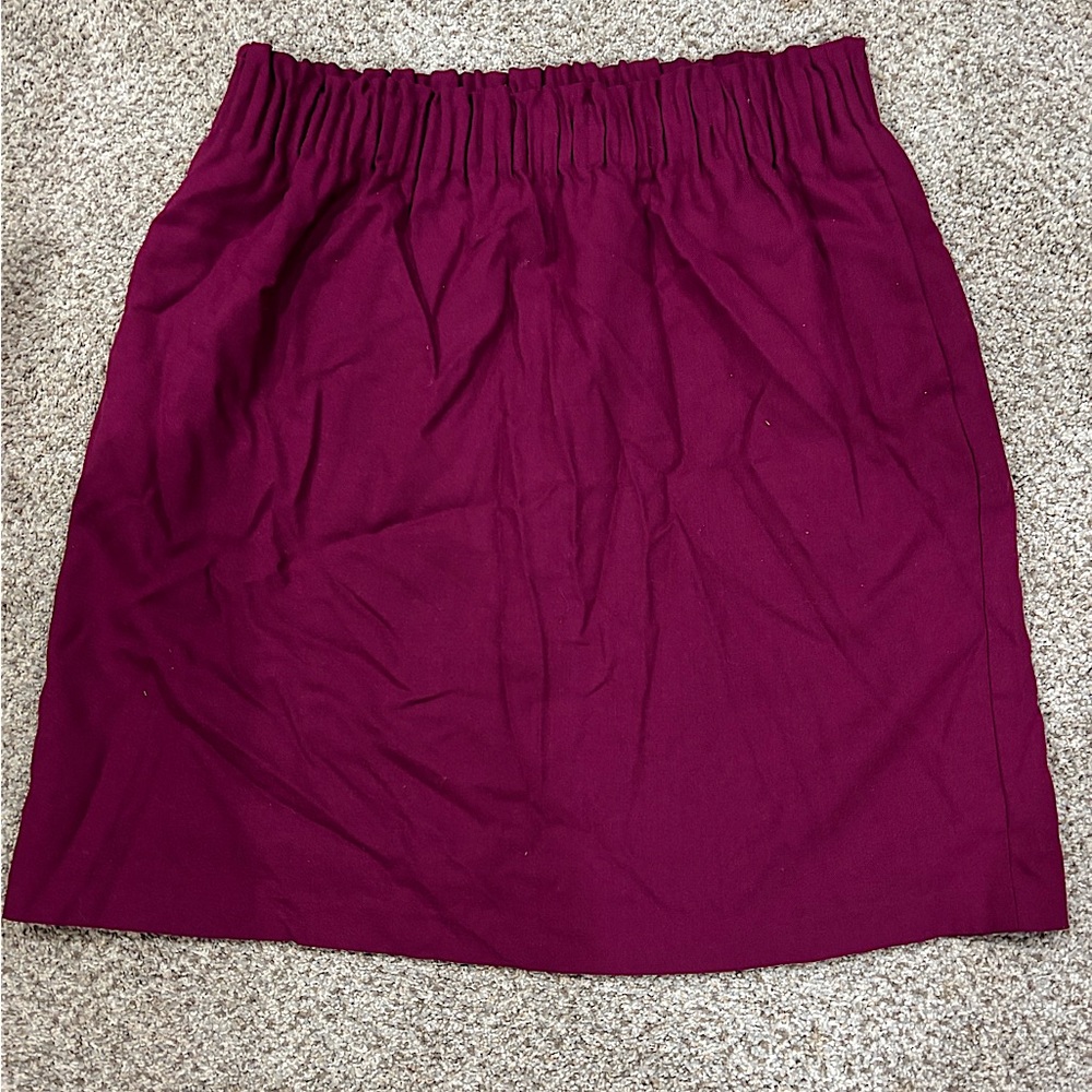Plum Wool Blend J Crew Sidewalk Skirt with Pockets